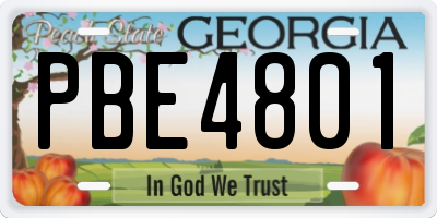 GA license plate PBE4801