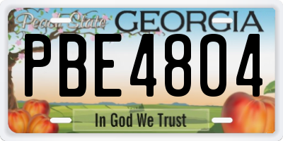 GA license plate PBE4804