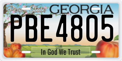 GA license plate PBE4805