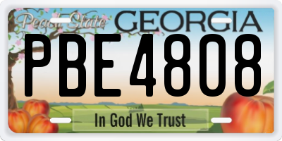 GA license plate PBE4808