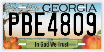 GA license plate PBE4809