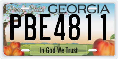 GA license plate PBE4811