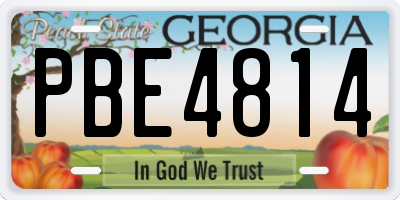GA license plate PBE4814