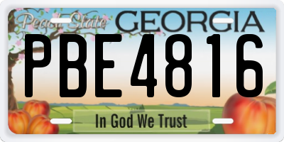 GA license plate PBE4816