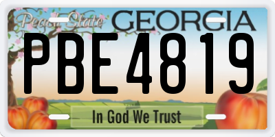 GA license plate PBE4819