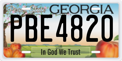 GA license plate PBE4820