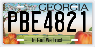 GA license plate PBE4821