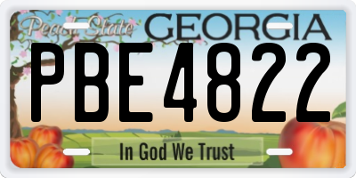 GA license plate PBE4822