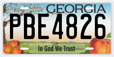 GA license plate PBE4826