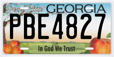 GA license plate PBE4827