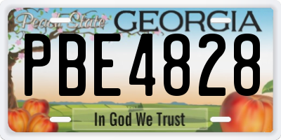 GA license plate PBE4828