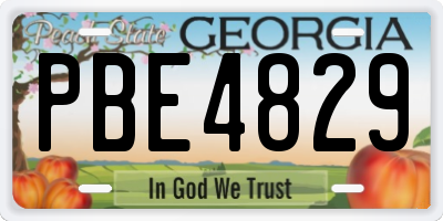 GA license plate PBE4829