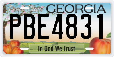 GA license plate PBE4831