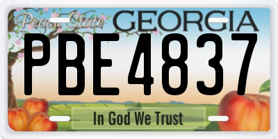GA license plate PBE4837