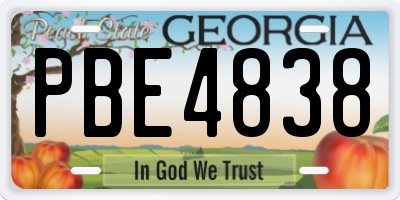 GA license plate PBE4838