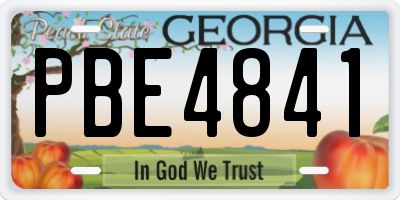 GA license plate PBE4841