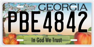 GA license plate PBE4842