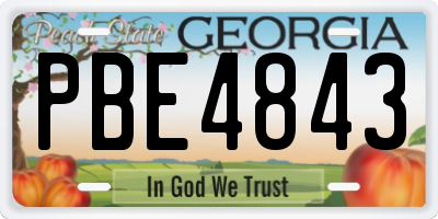 GA license plate PBE4843