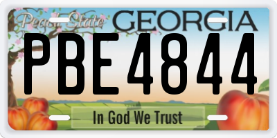 GA license plate PBE4844