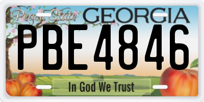 GA license plate PBE4846