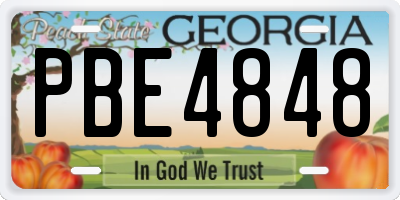 GA license plate PBE4848
