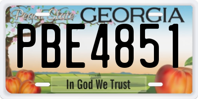 GA license plate PBE4851