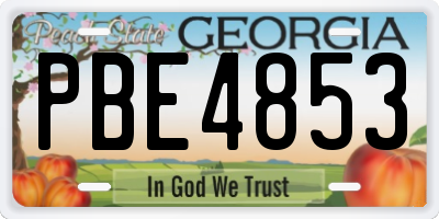 GA license plate PBE4853