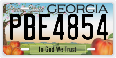 GA license plate PBE4854