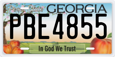 GA license plate PBE4855