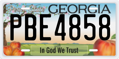 GA license plate PBE4858