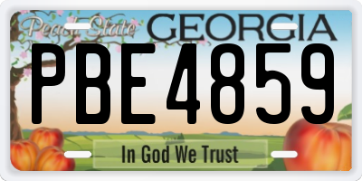 GA license plate PBE4859