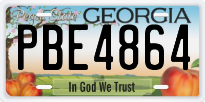 GA license plate PBE4864