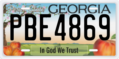 GA license plate PBE4869