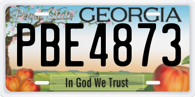 GA license plate PBE4873