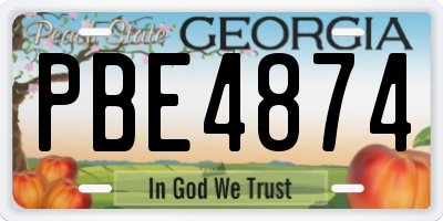 GA license plate PBE4874