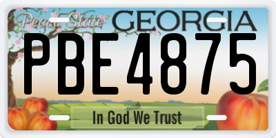 GA license plate PBE4875