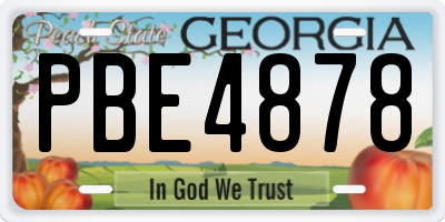 GA license plate PBE4878