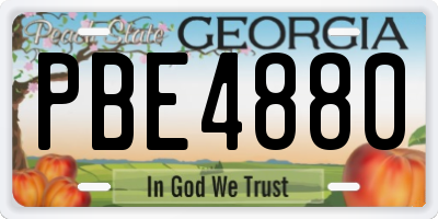 GA license plate PBE4880