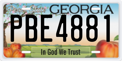 GA license plate PBE4881