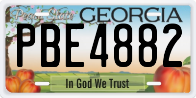 GA license plate PBE4882