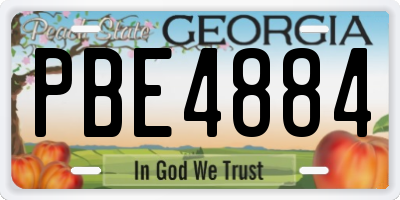 GA license plate PBE4884
