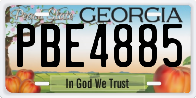 GA license plate PBE4885