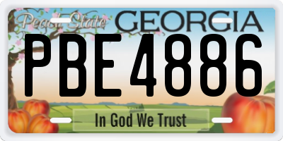 GA license plate PBE4886