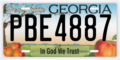GA license plate PBE4887