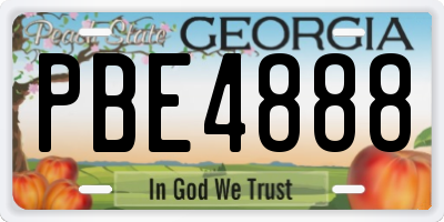 GA license plate PBE4888