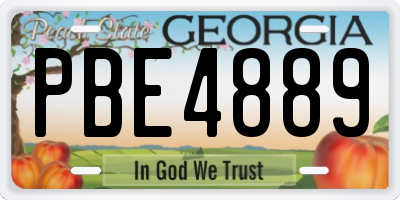 GA license plate PBE4889