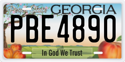 GA license plate PBE4890