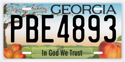 GA license plate PBE4893