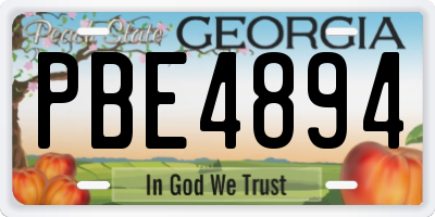 GA license plate PBE4894