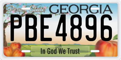 GA license plate PBE4896